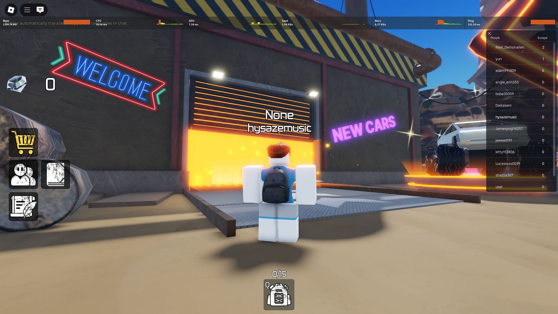 Car Shop in Mad Road (Image via SK Gaming || Roblox)
